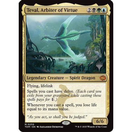Teval, Arbiter of Virtue (PPTDM-230) - Promo Pack: Tarkir: Dragonstorm Foil