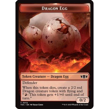 Dragon Egg // Dragon (0013) Double-Sided Token (TDC-12 // 13) - Commander: Tarkir: Dragonstorm