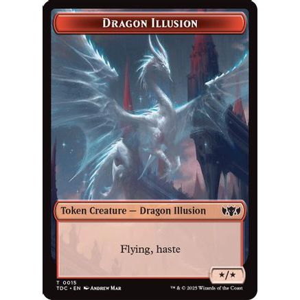 Dragon Illusion // Monk Double-Sided Token (TDC-15 // 3) - Commander: Tarkir: Dragonstorm