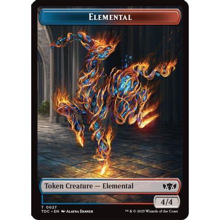 Elemental (0027) // Monk Double-Sided Token (TDC-27 // 3) - Commander: Tarkir: Dragonstorm