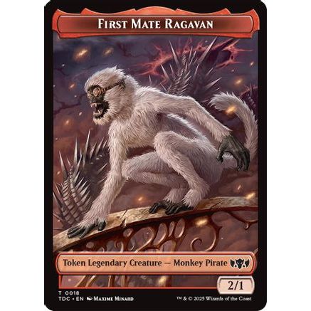 First Mate Ragavan // Treasure Double-Sided Token (TDC-18 // 16) - Commander: Tarkir: Dragonstorm