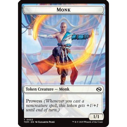 Monk // Treasure Double-Sided Token (TDC-3 // 16) - Commander: Tarkir: Dragonstorm