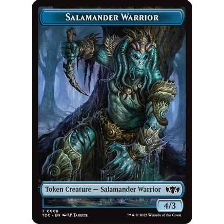 Salamander Warrior // Zombie Druid Double-Sided Token (TDC-8 // 10) - Commander: Tarkir: Dragonstorm