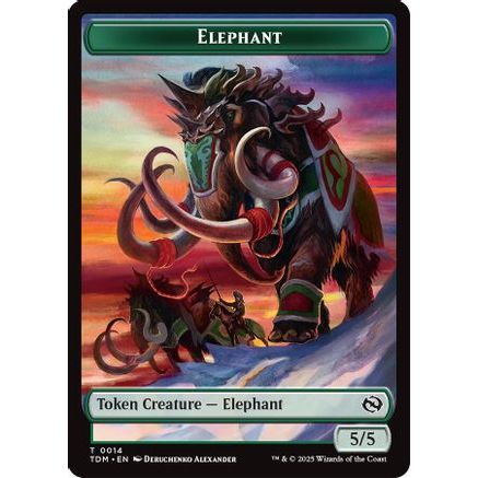 Elephant // Treasure  Double-Sided Token (TDM-14 // 16) - Tarkir: Dragonstorm Foil