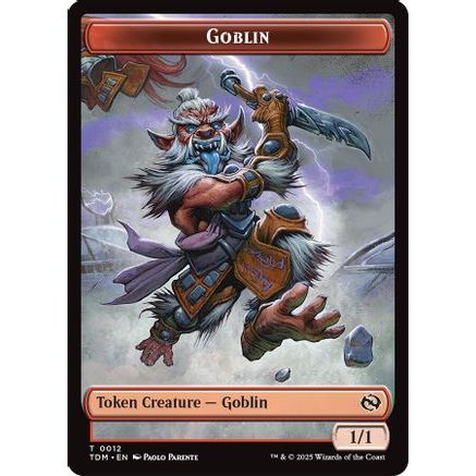 Goblin // Warrior Double-Sided Token (TDM-12 // 13) - Tarkir: Dragonstorm Foil