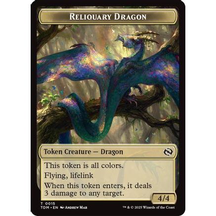 Reliquary Dragon // Dragon (0011) Double-Sided Token (TDM-15 // 11) - Tarkir: Dragonstorm Foil