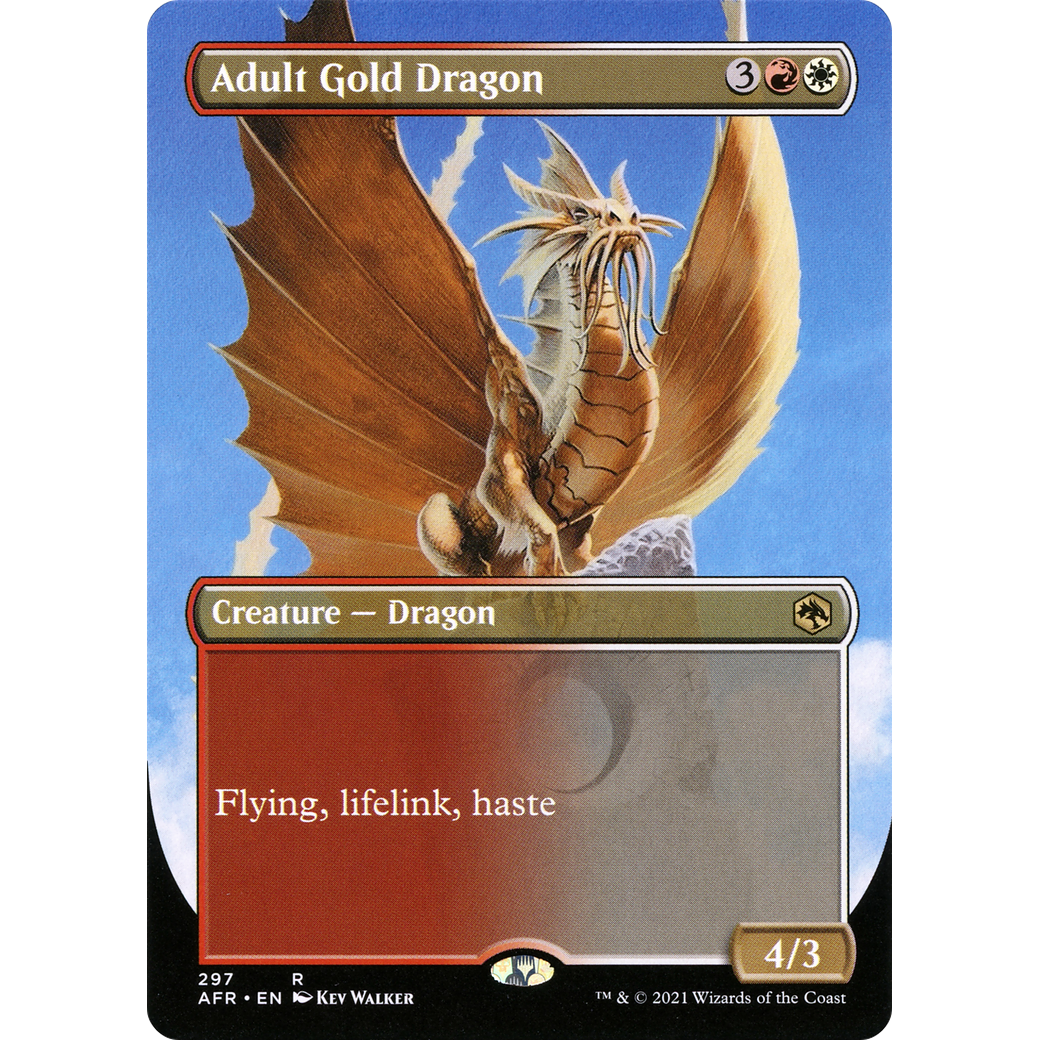 Adult Gold Dragon (Borderless) (AFR-297) - Adventures in the Forgotten Realms (Borderless) Foil