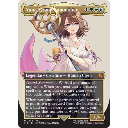 Yuna, Grand Summoner (Borderless) (FIC-208) - Commander: FINAL FANTASY Foil