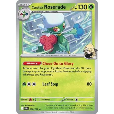 Cynthia's Roserade 8 - SV10 Destined Rivals Reverse Holofoil