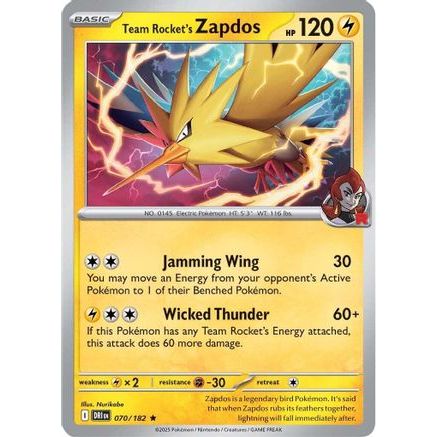 Team Rocket's Zapdos 70 - SV10 Destined Rivals Holofoil