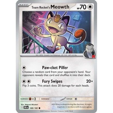 Team Rocket's Meowth 149 - SV10 Destined Rivals Reverse Holofoil