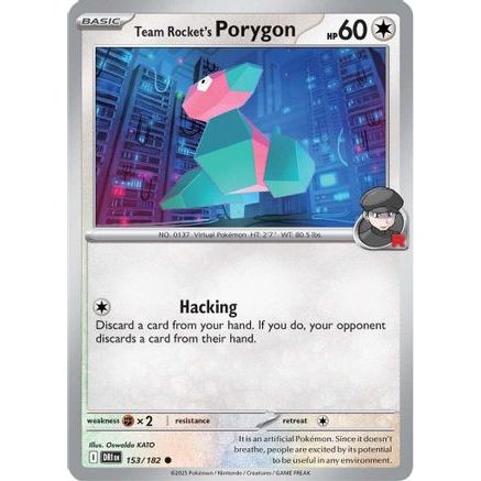 Team Rocket's Porygon 153 - SV10 Destined Rivals Reverse Holofoil