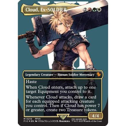 Cloud, Ex-SOLDIER (Borderless) (Surge Foil) (FIC-210) - Commander: FINAL FANTASY Foil