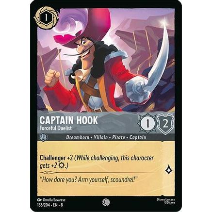 Captain Hook - Forceful Duelist (186/204) - Reign of Jafar Cold Foil