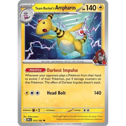 Team Rocket's Ampharos 74 - SV10 Destined Rivals