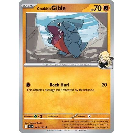 Cynthia's Gible 102 - SV10 Destined Rivals Reverse Holofoil