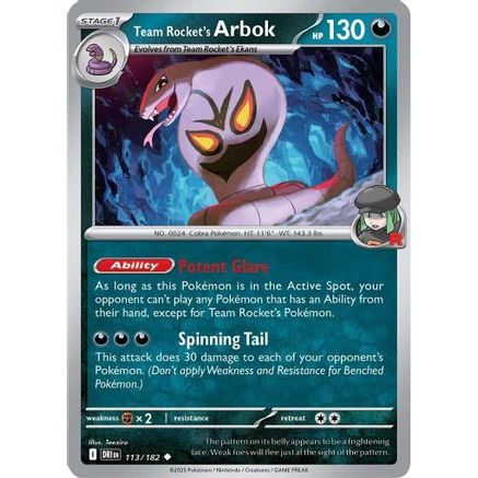 Team Rocket's Arbok 113 - SV10 Destined Rivals Reverse Holofoil