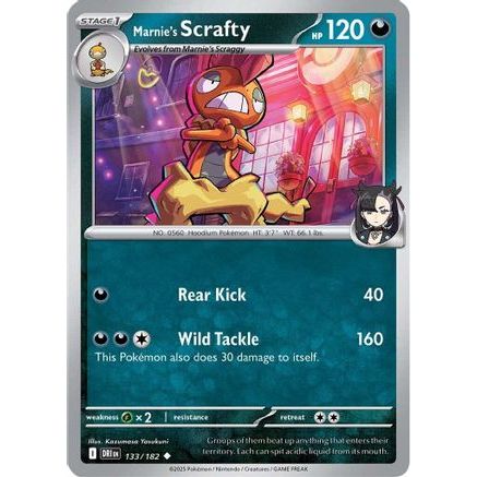 Marnie's Scrafty 133 - SV10 Destined Rivals Reverse Holofoil