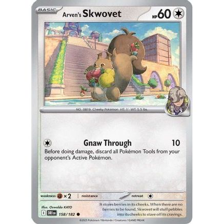 Arven's Skwovet 158 - SV10 Destined Rivals Reverse Holofoil