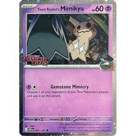 Team Rocket's Mimikyu (Prerelease) 87 - SV10 Destined Rivals Holofoil