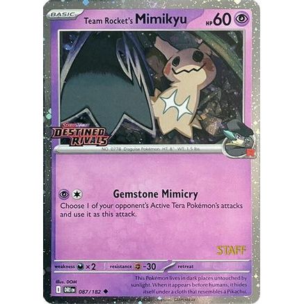Team Rocket's Mimikyu (Prerelease) [Staff] 87 - Miscellaneous Cards & Products Holofoil