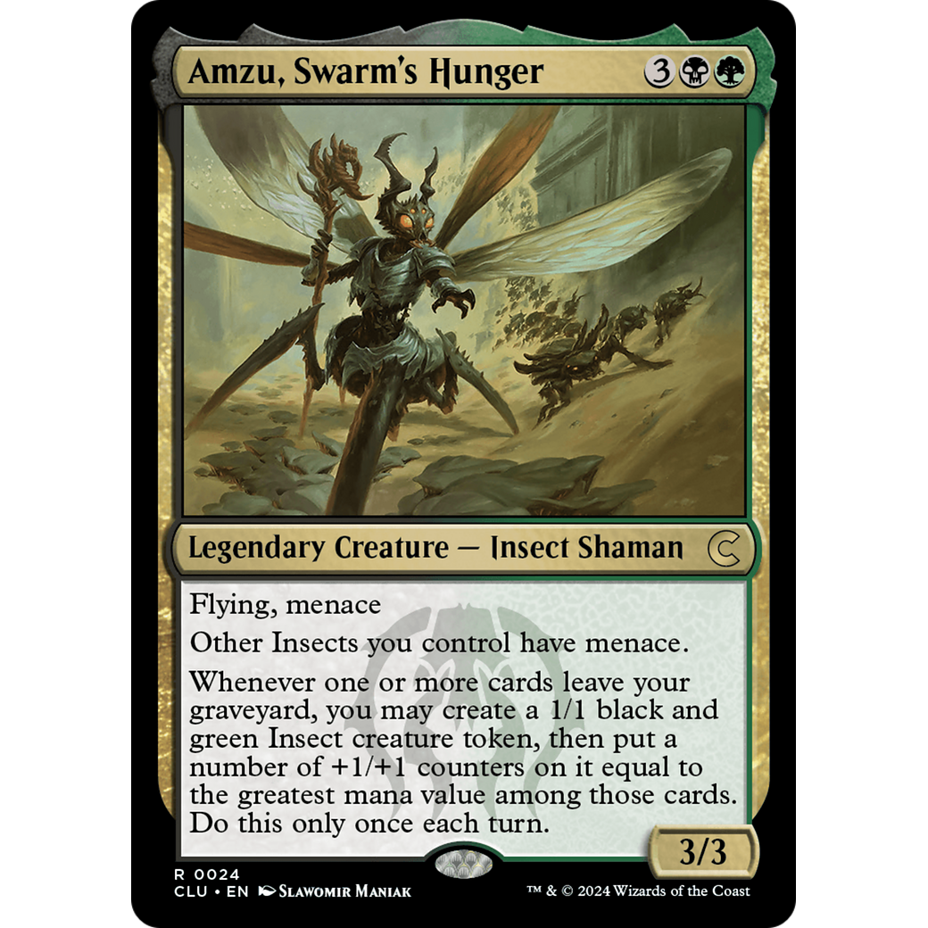 Amzu, Swarm's Hunger (CLU-024) - Ravnica: Clue Edition