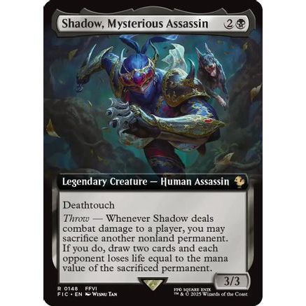 Shadow, Mysterious Assassin (Extended Art) (FIC-148) - Commander: FINAL FANTASY Foil