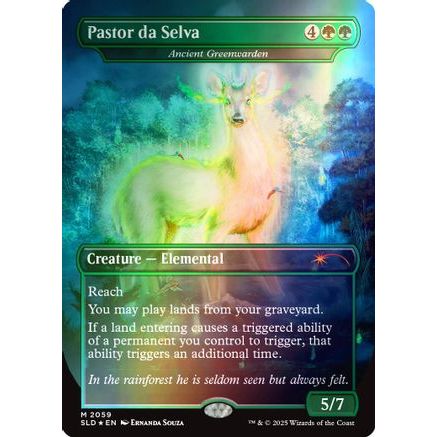 Pastor da Selva - Ancient Greenwarden (Rainbow Foil) (SLD-2059) - Secret Lair Drop Series Foil