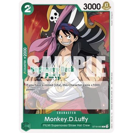 Monkey.D.Luffy (Beginners Deck Party [ST-23] - [ST-28] Participation Pack) (ST16-005) - One Piece Promotion Cards