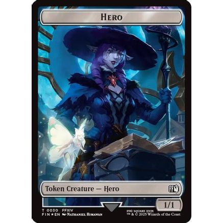 Hero (0030) // Wizard (0035) Double-Sided Token (Surge Foil) (FIN-30 // 35) - FINAL FANTASY Foil