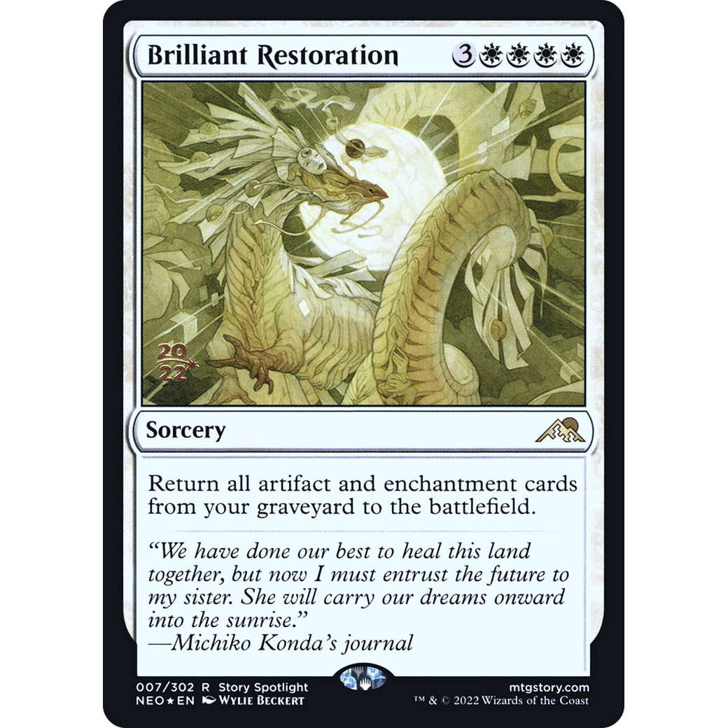 Brilliant Restoration (PRE-07S) - Kamigawa: Neon Dynasty Promos Foil