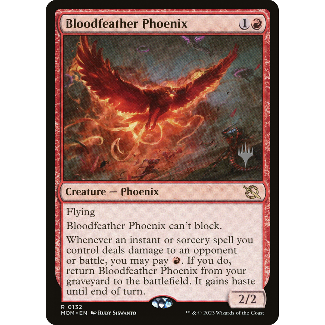 Bloodfeather Phoenix (PPMOM-132P) - March of the Machine Promos Foil