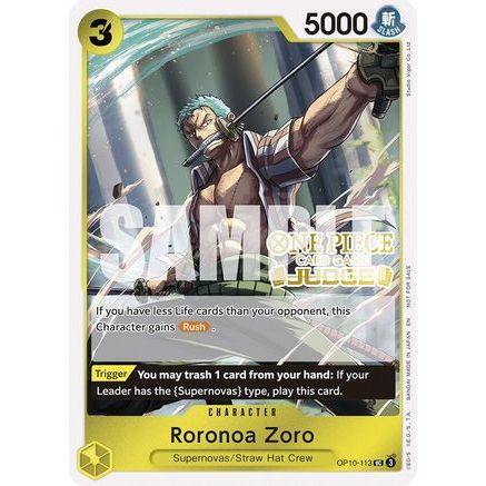 Roronoa Zoro (Judge Pack Vol. 6) (OP10-113) - One Piece Promotion Cards Foil