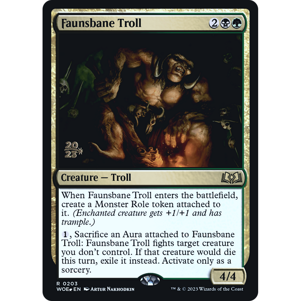 Faunsbane Troll (PRE-203S) - Wilds of Eldraine Promos Foil