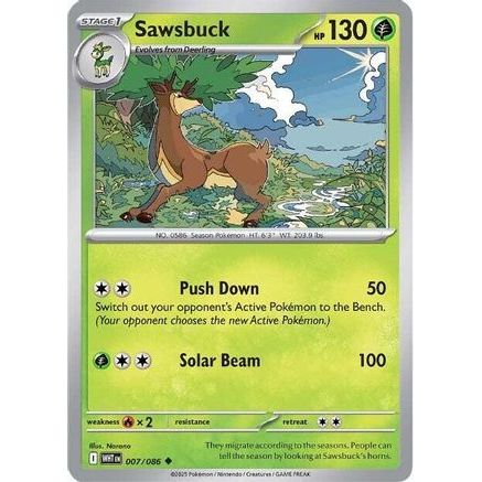 Sawsbuck 7 - SV White Flare Reverse Holofoil