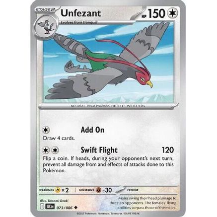 Unfezant 73 - SV Black Bolt Holofoil