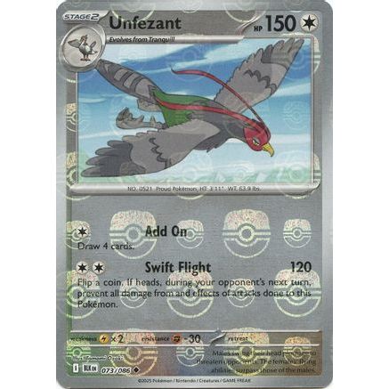 Unfezant (Master Ball Pattern) 73 - SV Black Bolt Holofoil