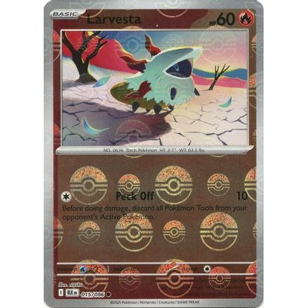 Larvesta (Poke Ball Pattern) 15 - SV Black Bolt Holofoil