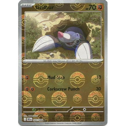 Drilbur (Poke Ball Pattern) 45 - SV Black Bolt Holofoil