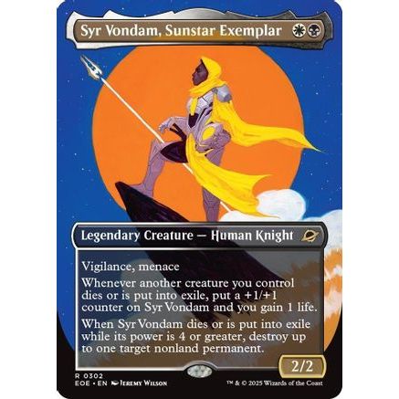 Syr Vondam, Sunstar Exemplar (Borderless) (EOE-302) - Edge of Eternities Foil