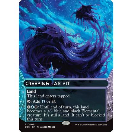 Creeping Tar Pit (0009) (Borderless) (EOS-009) - Edge of Eternities: Stellar Sights Foil