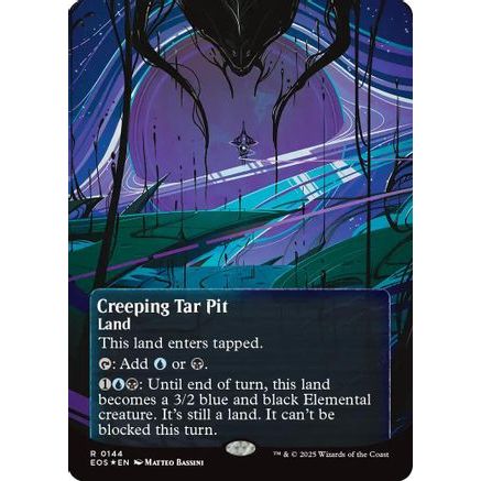 Creeping Tar Pit (0144) (Borderless) (Galaxy Foil) (EOS-144) - Edge of Eternities: Stellar Sights Foil