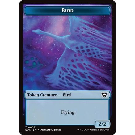 Bird // Golem (0012) Double-Sided Token (EOC-3 // 12) - Commander: Edge of Eternities