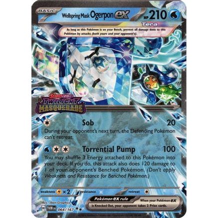 Wellspring Mask Ogerpon ex (Twilight Masquerade Stamp) 64 - Miscellaneous Cards & Products Holofoil