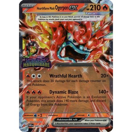 Hearthflame Mask Ogerpon ex (Twilight Masquerade Stamp) 40 - Miscellaneous Cards & Products Holofoil