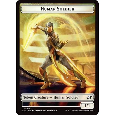 Human Soldier // Lander (0007) Doubled-Sided Token (EOE-2 // 7) - Edge of Eternities