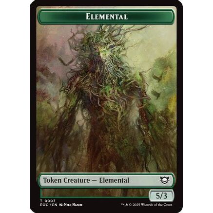 Elemental (0007) // Golem (0014) Double-Sided Token (EOC-7 // 14) - Commander: Edge of Eternities Foil