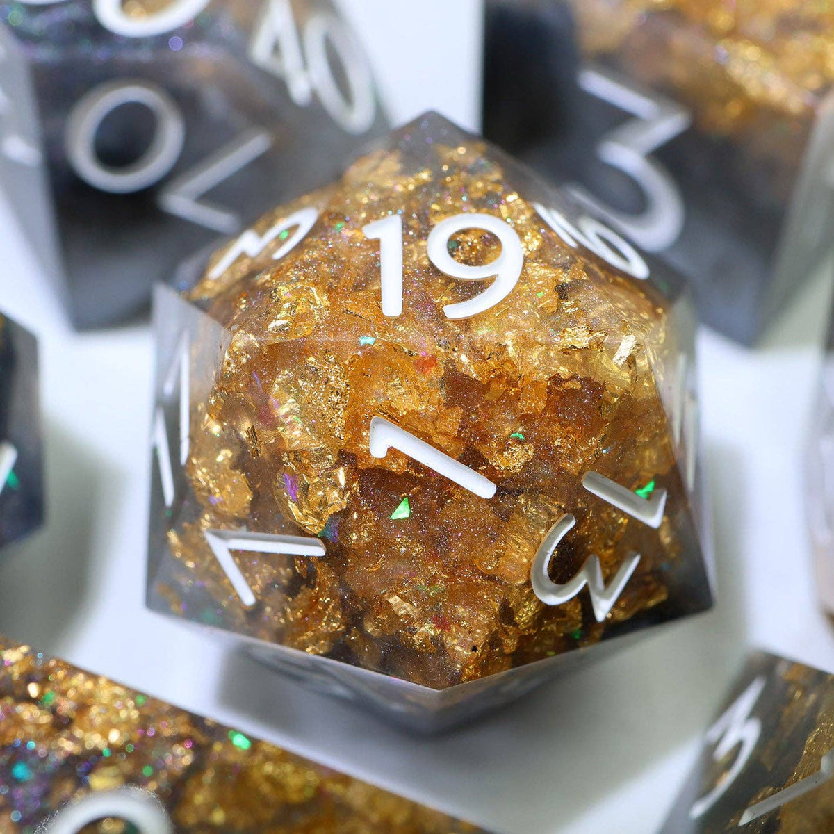 Marble Monarch - 7 Piece Polyhedral Dice Set