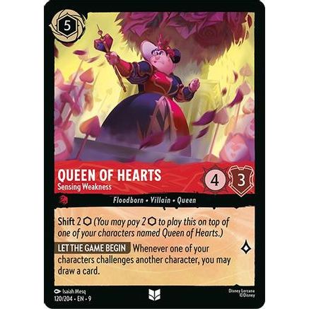 Queen of Hearts - Sensing Weakness (120/204) - Fabled Cold Foil
