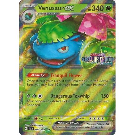 Venusaur ex (Stellar Crown Stamp) 1 - Miscellaneous Cards & Products Holofoil